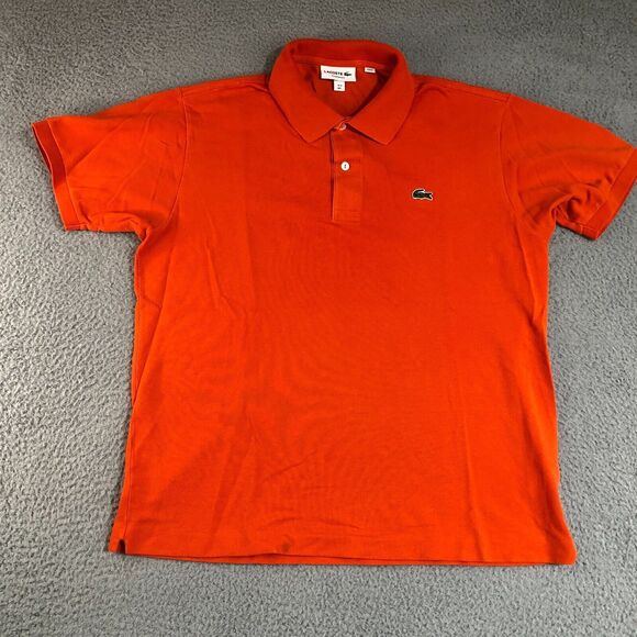 Lacoste Shirt Men L Orange Polo Preppy Classic Fit Preppy Logo Pullover Normcore - Picture 1 of 9